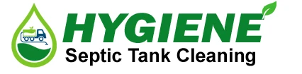 Hygiene Septic Tank Cleaning logo, green water drop and tanker